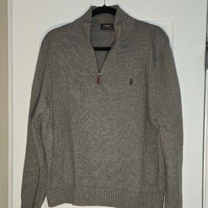 POLO Ralph Lauren Grey Quarter-Zip Pullover, L